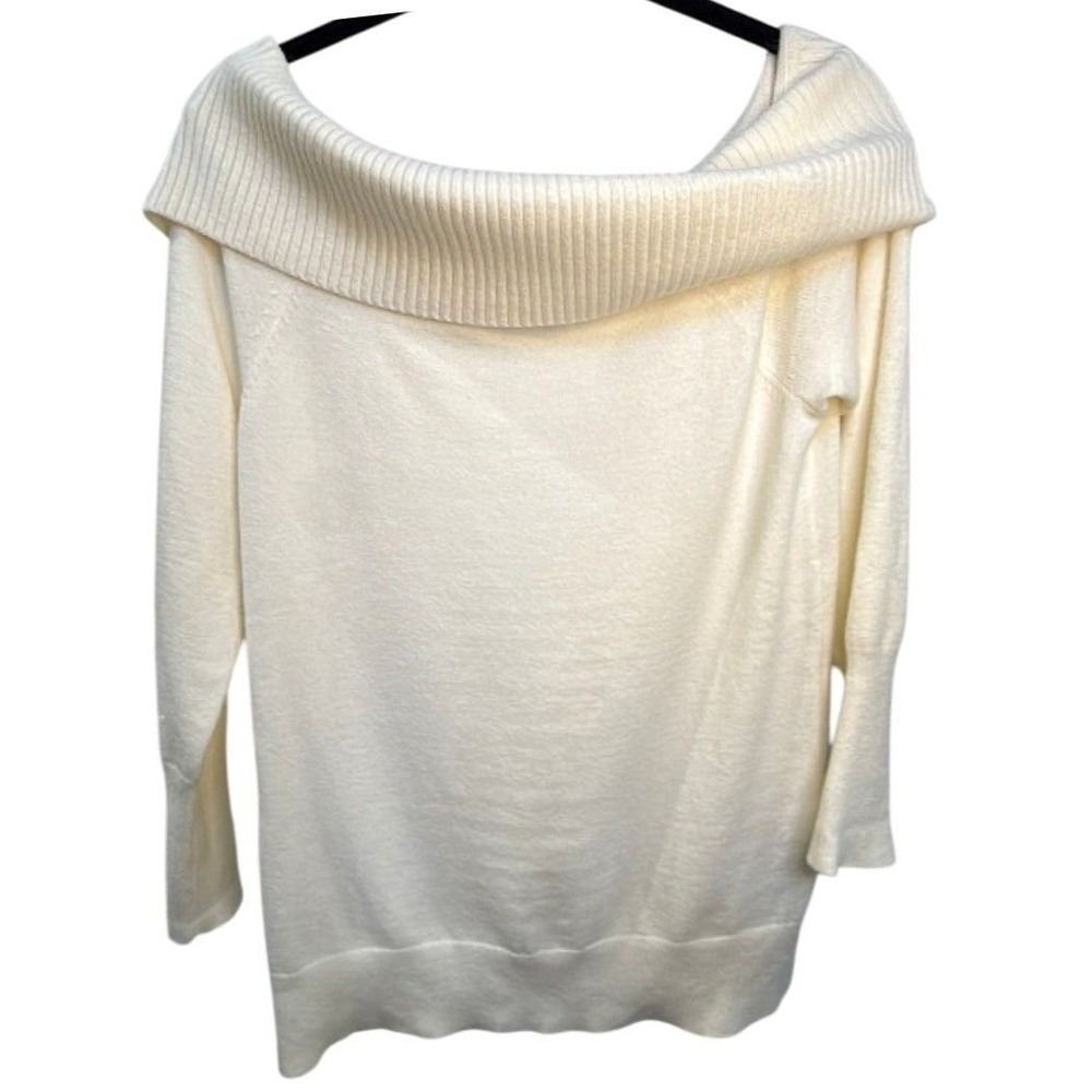 Torrid NWT Off Shoulder Sweater Women's Size 0 Large 12 Cream Soft Knit Pullover